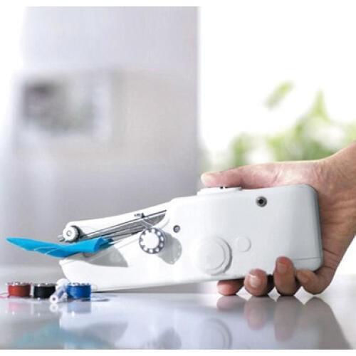 1pcs Mini Portable Handheld Sewing Machine Home Travel Cordless Quick Clothes Stitch
