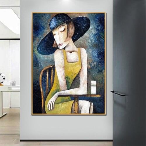 Large 100% Handmade People Canvas Wall Art Modern Oil Painting On Canvas Contemporary Decor Artwork Home Hotel Office Decor