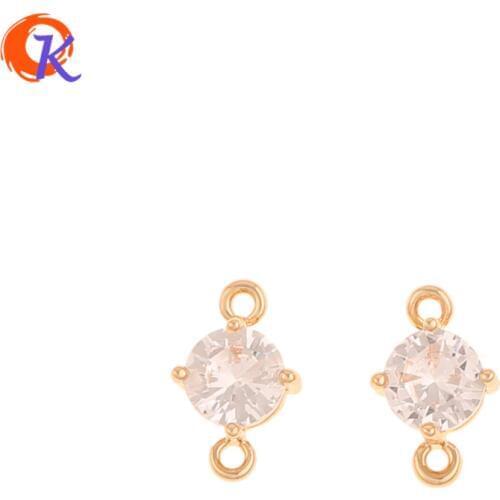 Cordial Design 100Pcs 7*12MM Jewelry Accessories/CZ Earring Connectors/Round Shape/DIY Jewelry Making/Hand Made/Earring Findings