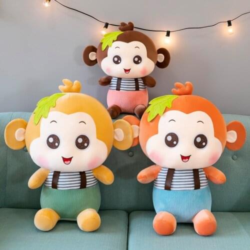 23-60cm Kawaii Strap Monkey Stuffed Soft Plush Doll Jungle Series Stuffed Animals Toys Pillow for Kids Baby Children Gifts