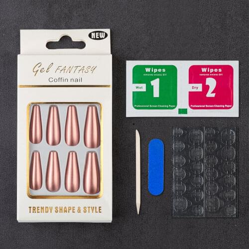 30pcs/set Colorful Nails Art Fake Nail Tips False Press on Coffin Display Full Cover Artificial Designs with Tools Set