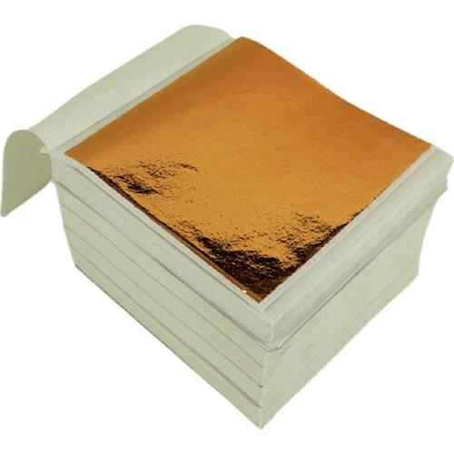 500pcs 8x8.5 Cm Art Craft Paper Imitation Gold Sliver Copper Leaf Leaves Sheets Foil Paper For Gilding DIY Craft Decoration