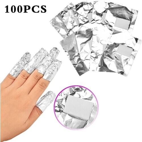 100Pcs/lot Aluminium Foil Nail Art Professional Acrylic Gel Polish Fast Soak Off Convenience Makeup Wraps Remover Nail Tools