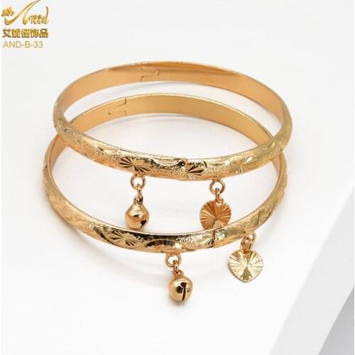 ANIID Hand Bangle Braclet Sets For Women Arm Gold Charm Wholesale Dubai Alloy Jewelry 2020 24K Arabic Adixyn Carier Algerian