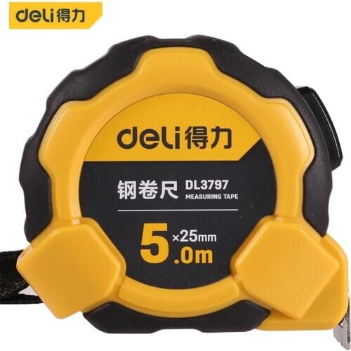 Deli Rubber Plastic Steel Tape Measure Tape Measure Precision Durable Measuring Ruler Tape Precise Retractable Flexible