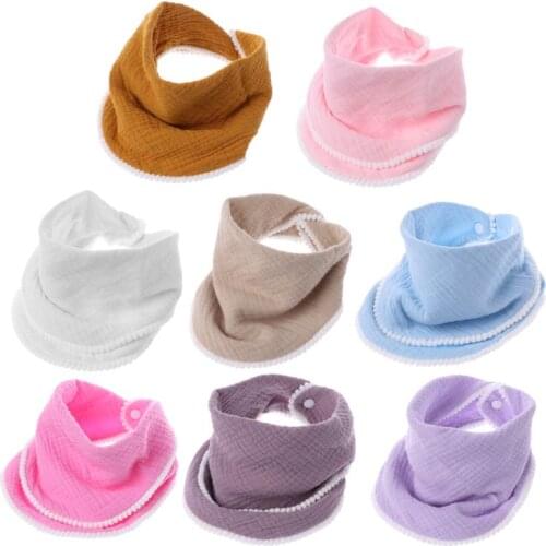 Baby Burp Cloths Cotton Gauze Muslin Baby Bib Bandanas Soft Breathable Newborns Towel Scarf