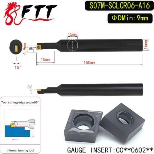 S07M-SCLCR06-A16 95 Degrees Internal Turning Tool Holder For CCMT09T304 CCMT09T308 Insert Internal Boring Bar Lathe Machine