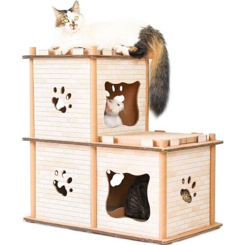 Corrugated Cat House Diy Creative Large Two-layer Cat Climbing Frame Cat Scratch Board Cat Claw Toy