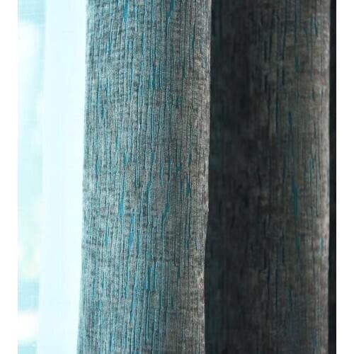 Custom curtain Nordic modern Jacquard thick Chenille green Texture livingroom shading bedroom blackout curtain drape M934