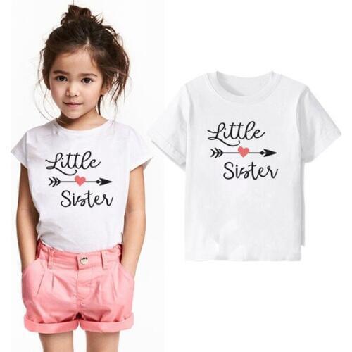 Little Sister Baby Clothing Children T Shirts Letter Kids Baby Girls Tops Short Sleeve T-Shirt Summer Tee Fashion Funny Wear