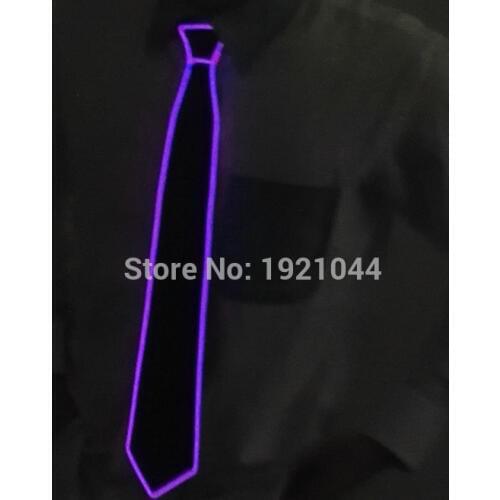 Neon Tie Colorful Glow Party Props EL Wire Glowing Tie Flash Neck Tie 10 Lighting Color for Night Club Dance Glow Party Decor
