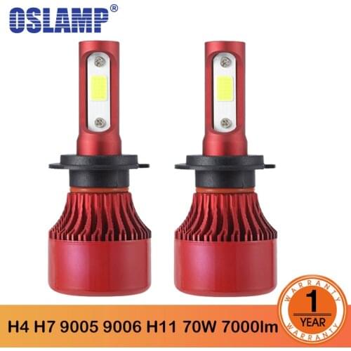 Oslamp H1 H4 H7 H11 H1 H3 H13 9005 9006 LED Headlight Bulb Car Lights Hi-Lo Beam 70W 7000LM LED Bulbs COB 6500K 4300K 12V 24V