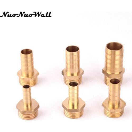 1pcs NuoNuoWell Brass 1/2" Male Connector Garden Irrigation Watering Pipe Fittings Nut and Tail Tap Adapter Water Time Accessory