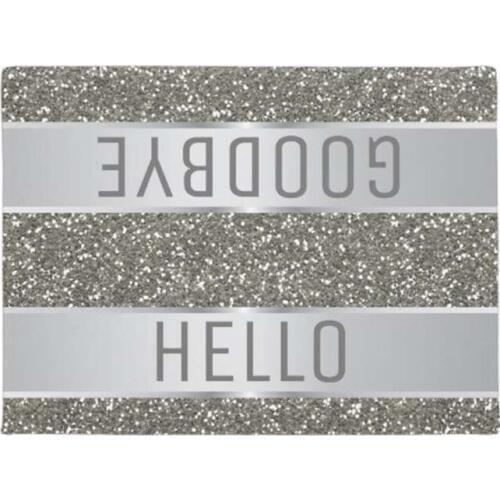 Silver Glitter Pattern Hello Goodbye Doormat Home Decoration Entry Non-slip Door Mat Rubber Washable Floor