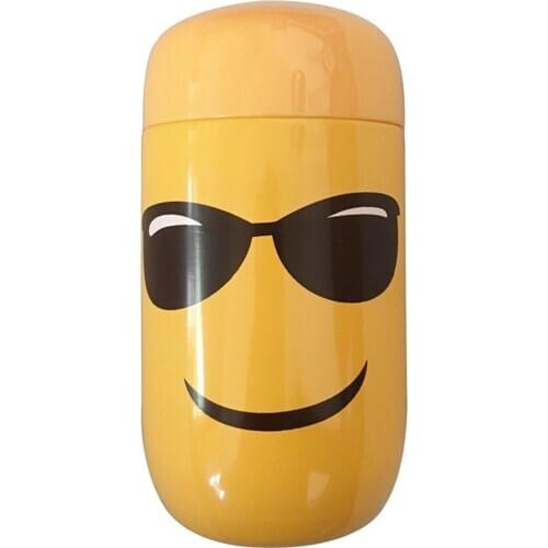 Vacuum cup 304 Stainless Steel Edible Silica Gel Smiley Face 200ml 6.7oz Thermos for Children Office and School Indoor Supplies