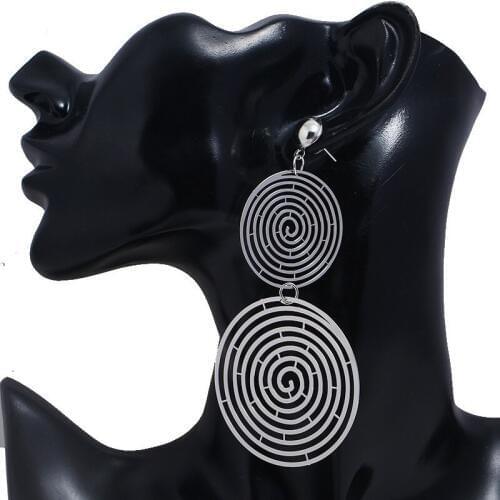 Fooderwerk JEwelry Personality Metal Wind New Simple Double Circle Spiral Earring Mosquito Earrings