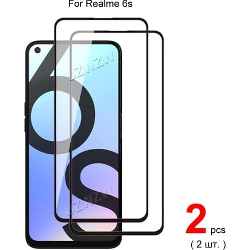 2pcs For Realme 6S Full Cover Tempered Glass Screen Protector Protective Glass Guard Film