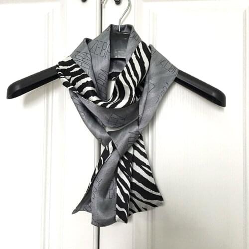 Zebra Stripe Occupation OL Style Natural Pure Silk Crepe Satin Skin Protect Lady Elegant Ribbon Headband Tie Belt KCJ66