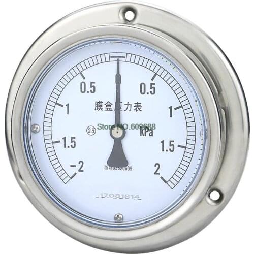 100mm Capsule Pressure Gauge Differential Pressure Flange Edge YE100ZT