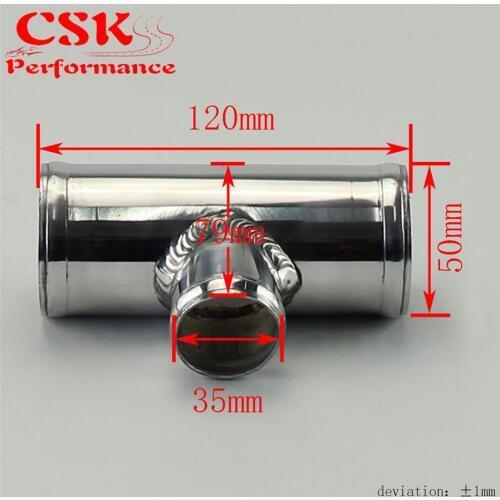 2.0" 51mm OD Aluminium Bov T-Piece Pipe Hose 3 Way Connector Joiner Spout 35mm OD