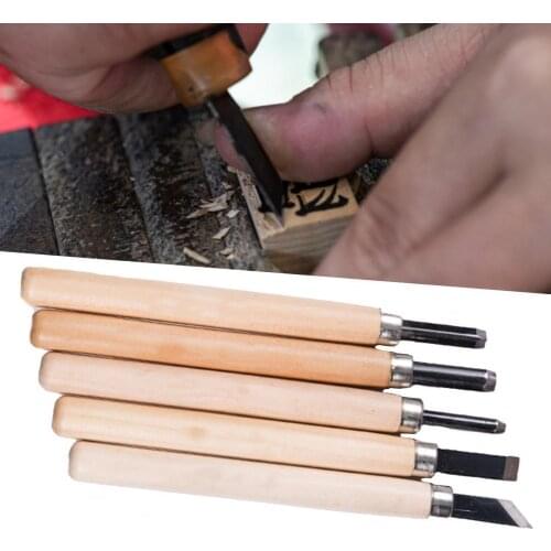 5Pcs Wood Carving Tools Ergonomic Pinpoint Cutting Grass Tree Professional Graving Chisel Kit for Craft Making
