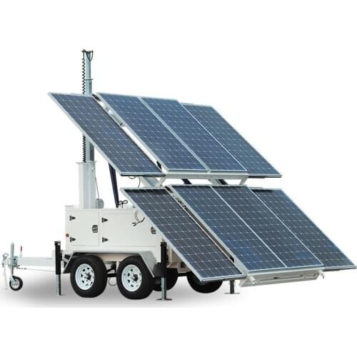 500W wind turbine 500W PV solar Panels portable mobile transport trailer Hybrid Wind Solar Power System for home