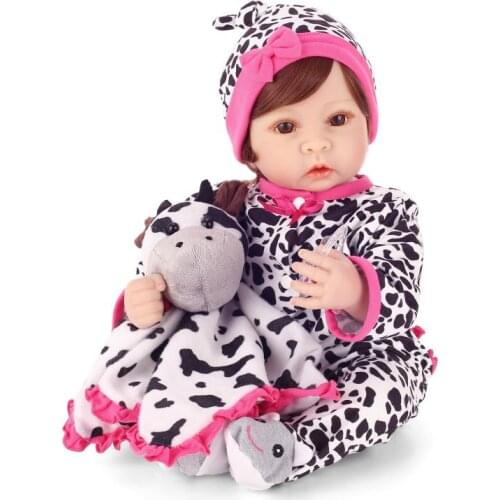 55cm Silicone Reborn Baby Doll Toys With cow Pacifier Luxury Accessories Princess Dolls Lovely Birthday Gift Girls Brinquedos