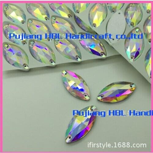 9X18MM 36PCS Flat Back Sew On Teardrop Rhinestones ,Stras Resin Decoration Stones