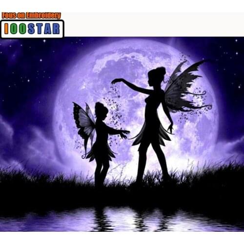 Moonlight Angel Diamond Embroidery Full Square Drill Wing Diamond Painting Cross Stitch Child Home Decor Mosaic Gift