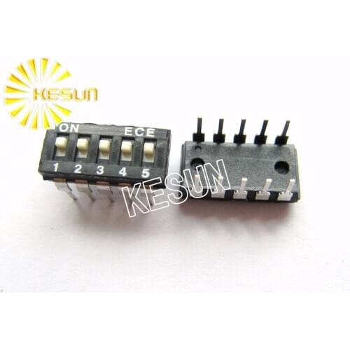 FREE SHIPPING 10PCSx 100% Original EAH105 5 Position 2.54mm Black DIP Switch EAH105EZ