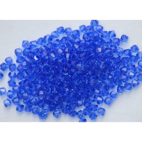 Free Shipping, 720pcs/Lot 4mm sapphire color Chinese Top Quality Crystal Bicone Beads