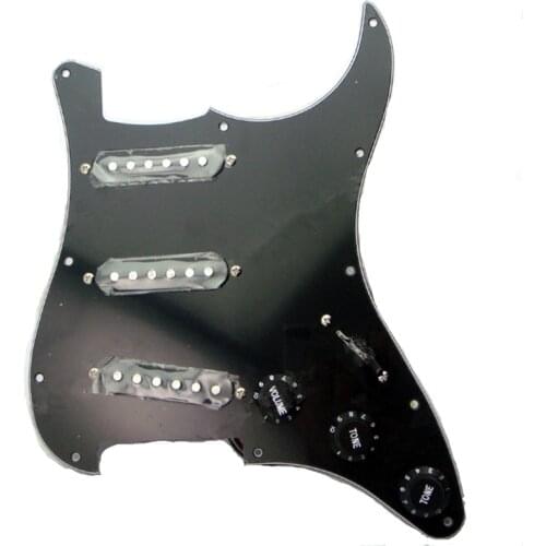 A Black 3S Electric Guitar Loaded Prewired Pickguard scratchplate Assembly With SSS closed style pickup Guitar Accessories parts