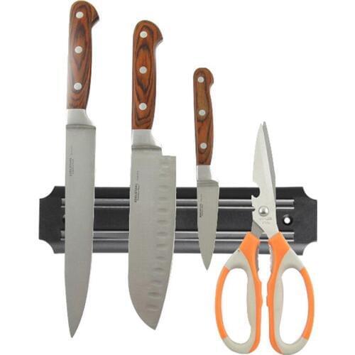 High Quality Magnetic Knife Holder 33cm Wall Mount Black ABS Placstic Block Magnet Knife Holder For Stainless Steel Knife