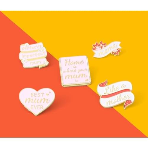 Custom Perfect Mum Enamel Pins Love Mother More Brooch Lapel Badge Bag Cartoon Pink Jewelry MotherS Day Birthday Gift Wholesale