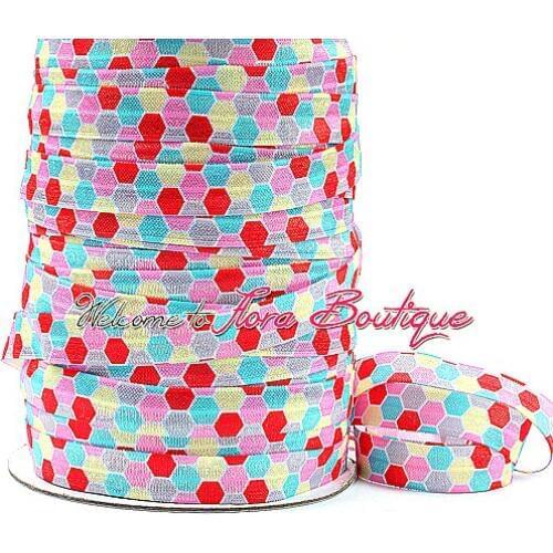 FLRA Elastic5/8" fold over elastic honeycomb printing elastic for hair ties or baby headband