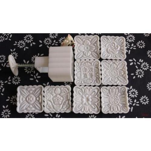 150-180g 200-250g Hand pressing round square white mooncake mold / motif kitchen tool