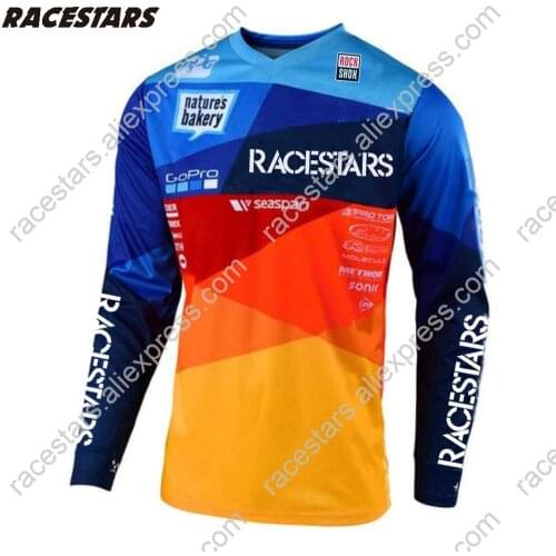 RACESTARS Motorcycle Racing Long Sleeve Jersey Men Motorcycle Quick Dry MTB MX Crossmax Clothing Enduro Downhill Jersey Bicycle