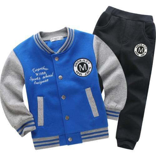 Boys Girls Clothing Sets Autumn Children Coat Letter Pattern Student Baseball Wea Kids Jacket +pants Kids Clothing Sets