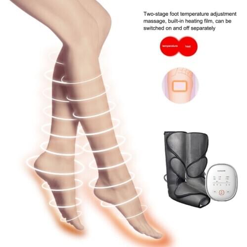 Leg Massager Air Compression Circulation Foot And Calf Massager With Handheld Controller 2 Modes 3 Intensities