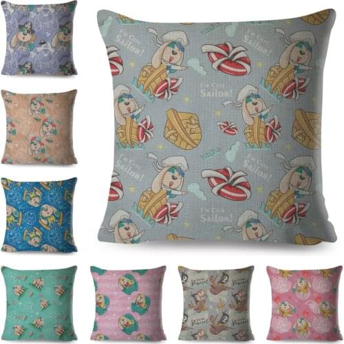 Cartoon Patchwork Dog Pillowcase Decor Cute Pet Animal Pillow Case Polyester Cushion Cover for Children Room Sofa Home 45x45cm