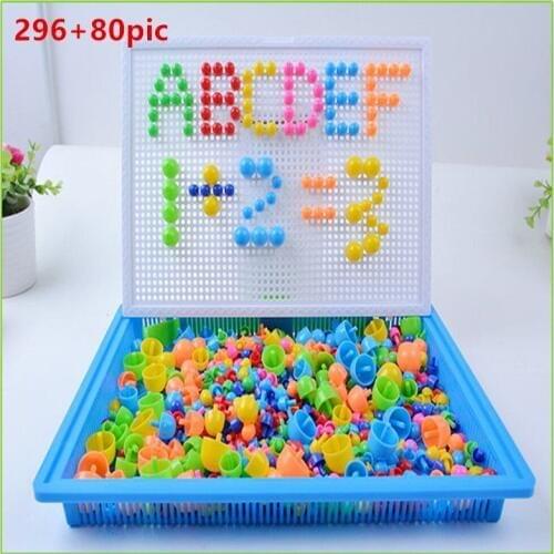 376Pcs Mushroom Nail Kit Set Baby Toys 3D Toy Composite Intellectual Educational Toys