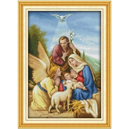 14/16/18/27/28 Jesus Advent Christian Religious Characters Manual Embroidery Cross-stitch Kit Angel diy Decorative painting 1th