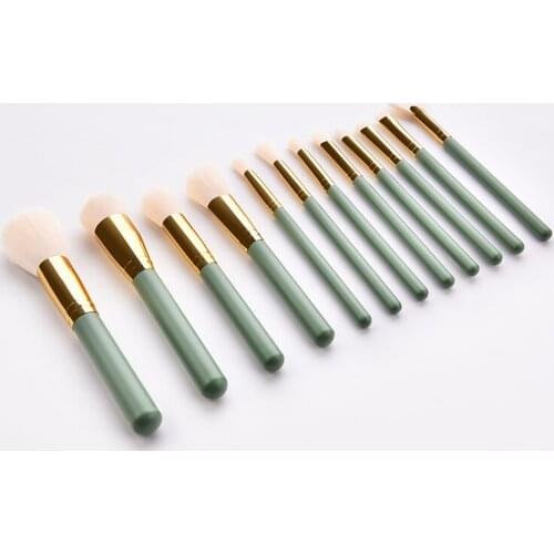 12Pcs Makeup Brush Set Wooden Handle Makeup Brushes Premium Synthetic Foundation Powder Concealers Eye Shadows Brushes NE