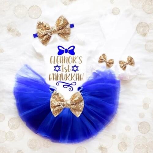 Customize Hanukkah Tutu Outfits Birthday Outfits, kids bodysuit onepiece Tutu t shirt legwarmers toodles Outfit set