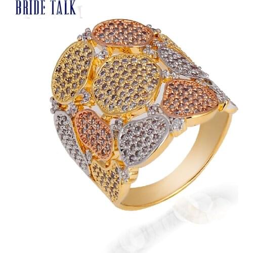 Bride Talk New Design Jewelry Brand Women Fashion Ring Cubic Zirconia Super Quality Birthday Gift Dubai Bridal Rings Jewellery