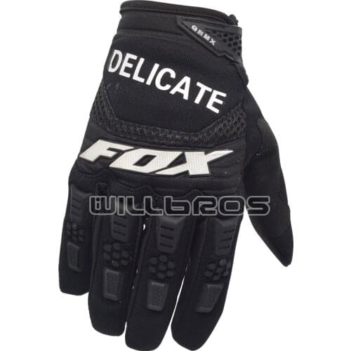 Delicate Fox MX Pawtector Mountain Bicycle Offroad Guantes Luvas Scooter Street Moto Motocross Black Gloves
