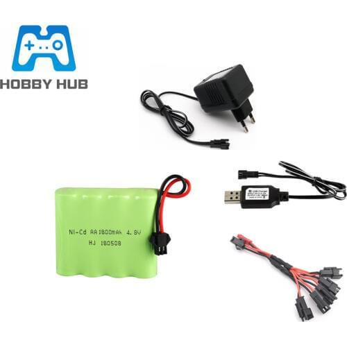 4.8v 1800mah NICD Battery + Charger Set For Rc toys Cars Tanks Robots Guns 4* AA 4.8v Rechargeable Battery Pack For RC Boat