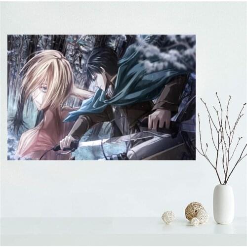 Attack On Titan Anime Poster Paintings For Living Room Wall Art Canvas Fabric Cloth Decoration Poster Wall Art Unframed 0224