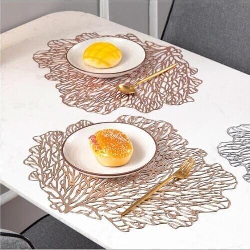 Hollow PVC Placemat For Dining Table Mats Non-slip Insulation Pads Hotel Restaurant Drink Coffee Cup Coasters Pad Kitchen Decor