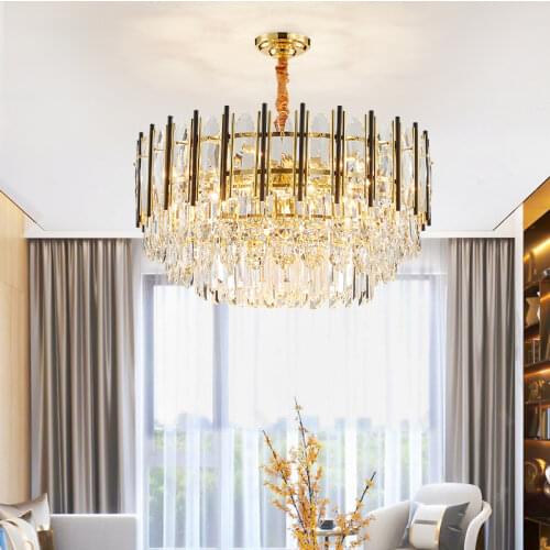 Modern light luxury crystal 2021 new home Nordic minimalist living room dining room round model room chandelier